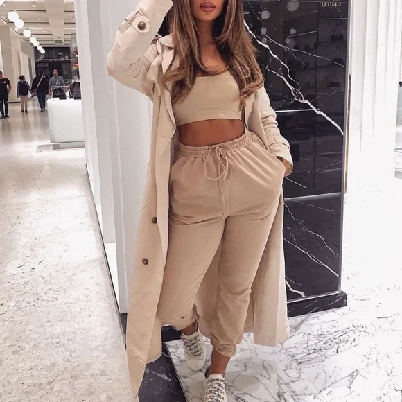 Meshki Pants Jumpsuits Meshki Sweatpants Crop Tank Set